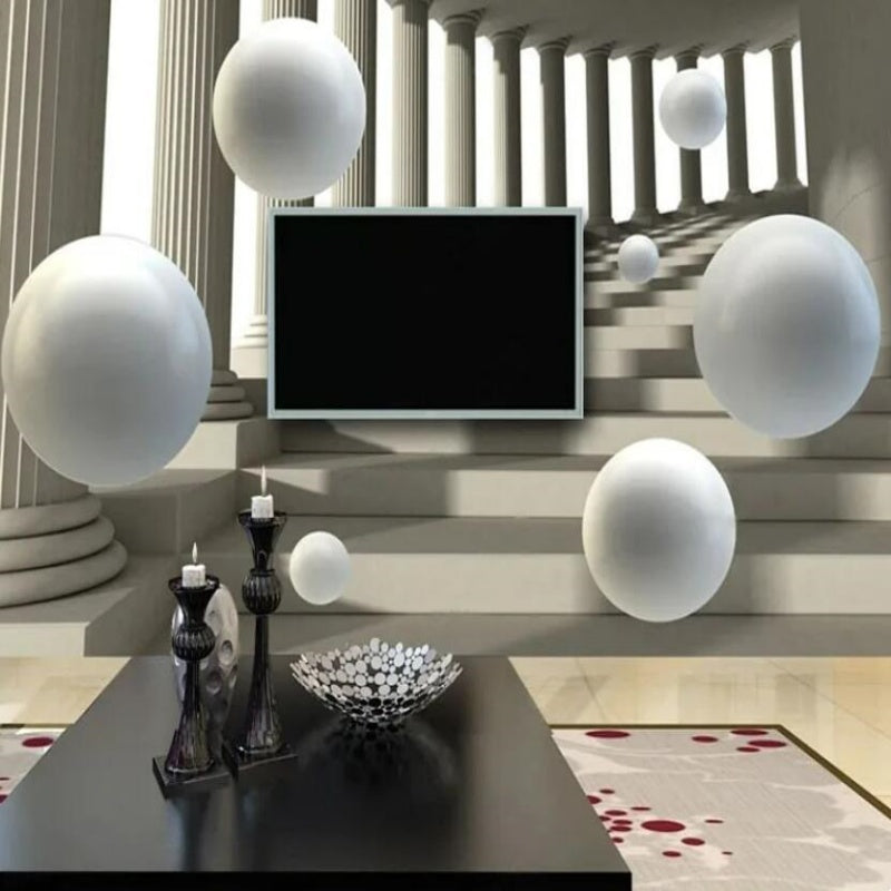 Modern 3D Roman Column Abstract Space Sphere Wallpaper Wall Mural Home Decor