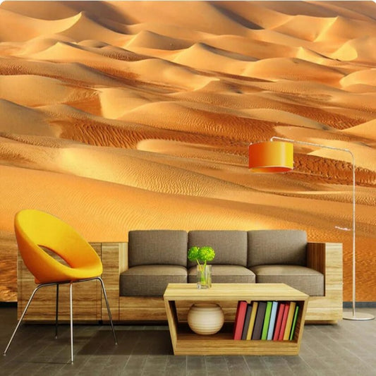 Modern Simple Yellow Desert Wallpaper Wall Mural Home Decor