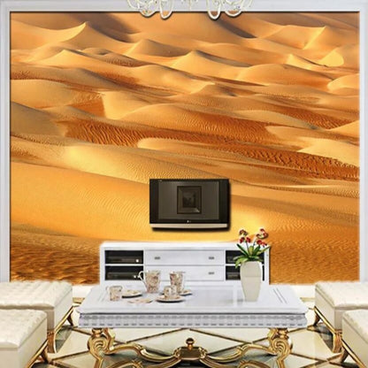 Modern Simple Yellow Desert Wallpaper Wall Mural Home Decor