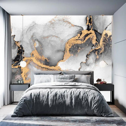 Luxury Ink Bronzing Abstract Marble Wallpaper Wall Mural