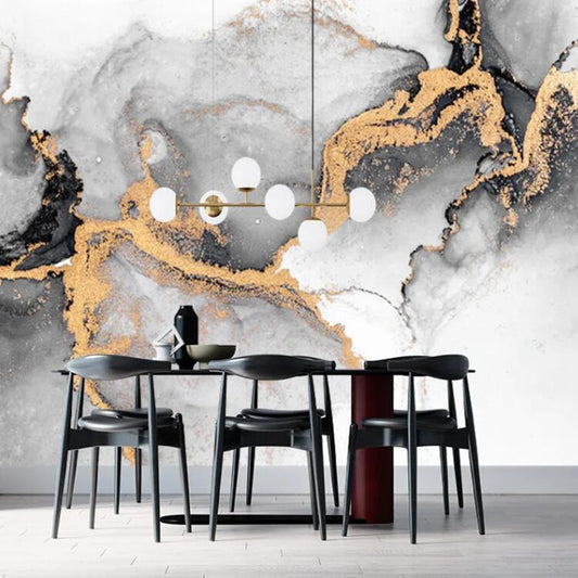Luxury Ink Bronzing Abstract Marble Wallpaper Wall Mural