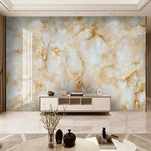 Modern Light Luxury Golden Abstract Marble Wallpaper Wall Mural
