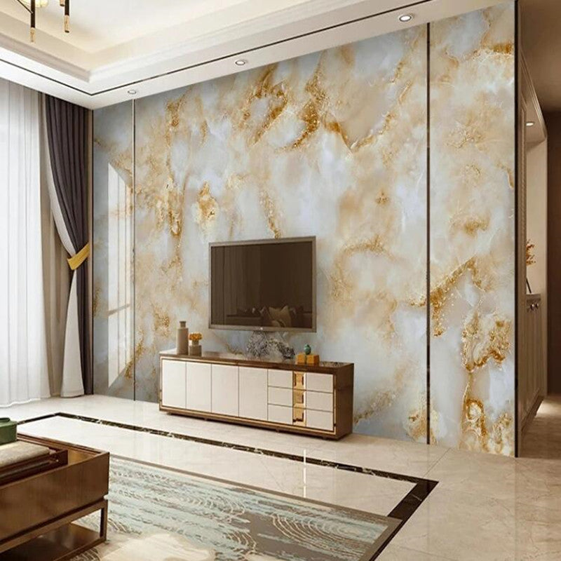 Modern Light Luxury Golden Abstract Marble Wallpaper Wall Mural