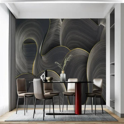 Minimalist Gold Geometric Lines Wallpaper Wall Mural Home Decor