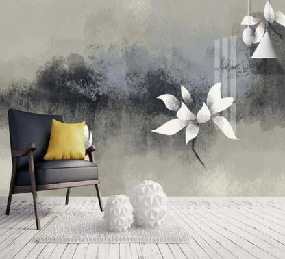 Chinese Style Ink Painting Lotus Artistic Landscape Wallpaper Wall Mural Home Decor