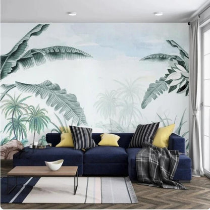 Tropical Bananan Leaves and Plants Wallpaper Wall Mural Home Decor