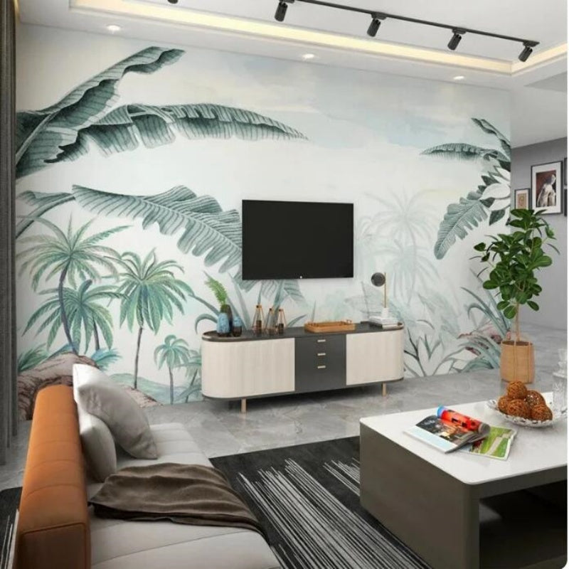 Tropical Bananan Leaves and Plants Wallpaper Wall Mural Home Decor