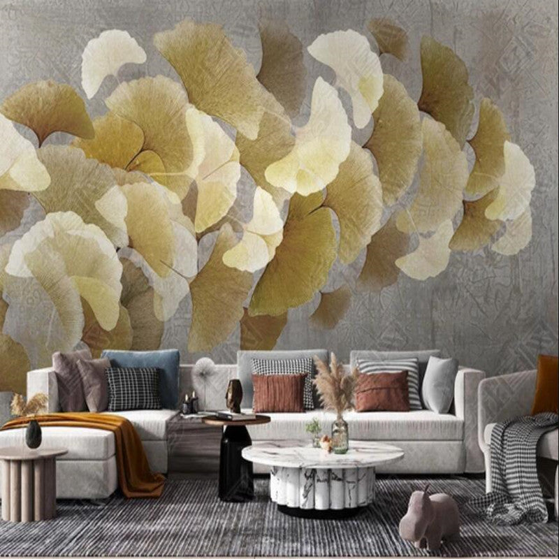 Autumn Ginkgo Leaves Leaf Wallpaper Wall Mural Wall Decor