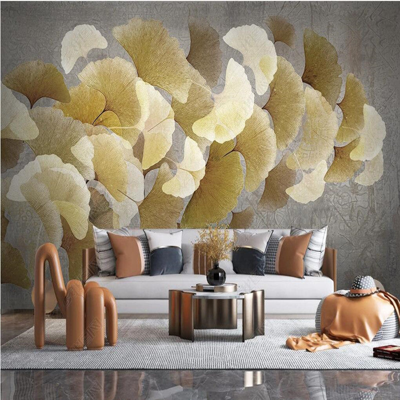 Autumn Ginkgo Leaves Leaf Wallpaper Wall Mural Wall Decor