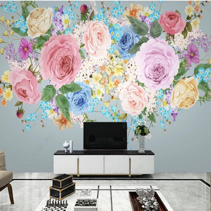 Hanging Pink Flowers Floral Wallpaper Wall Mural Home Decor