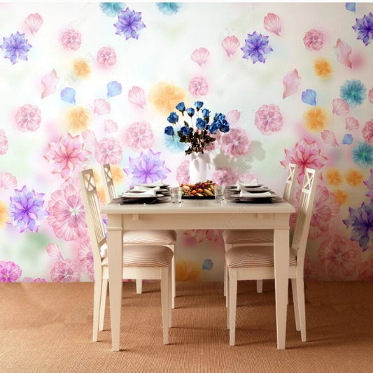 Small Pink Flowers Floral Kids' Baby Girls' Children's Room Nursery Wallpaper Wall Mural Home Decor