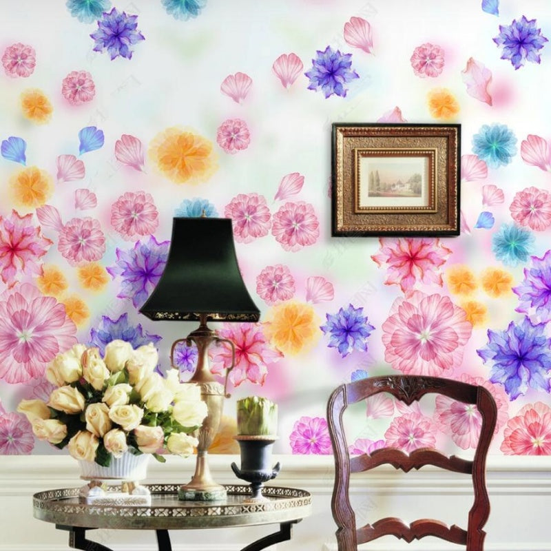 Small Pink Flowers Floral Kids' Baby Girls' Children's Room Nursery Wallpaper Wall Mural Home Decor