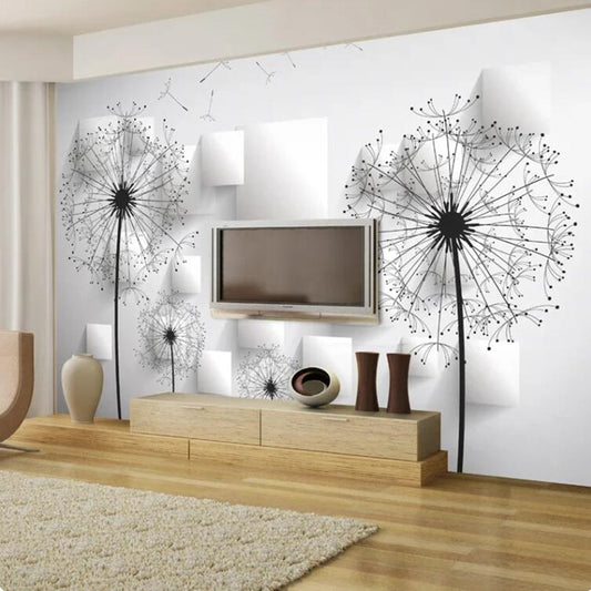 3D Stereoscopic Dandelion Modern Art Wallpaper Wall Mural