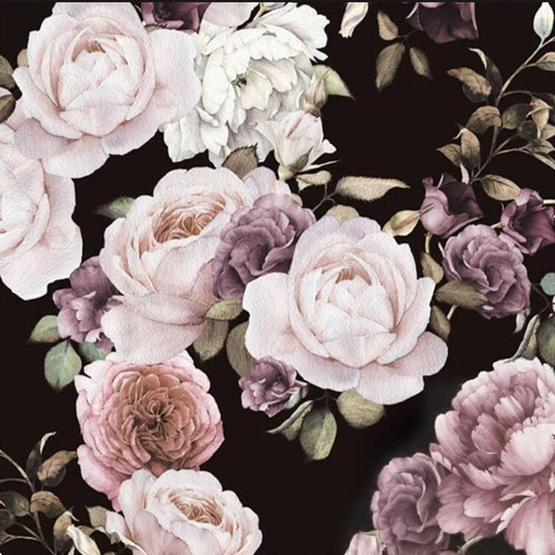 Retro Vintage Roses Flowers Floral Wallpaper Wall Mural