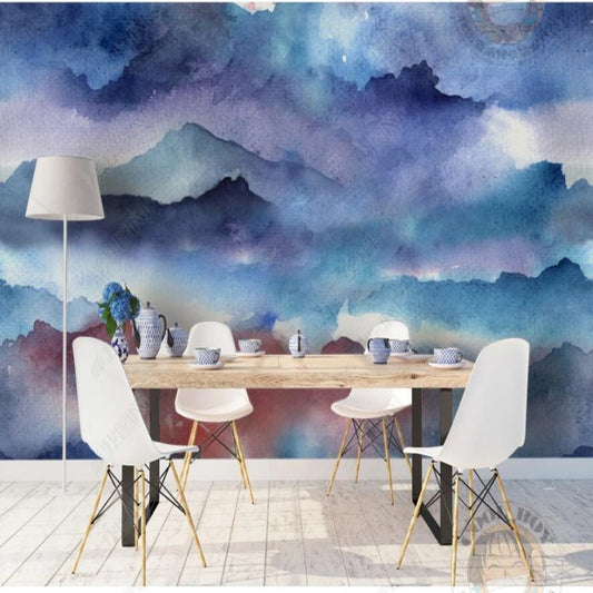 Purple and Blue Clouds Nature Wallpaper Wall Mural Home Decor