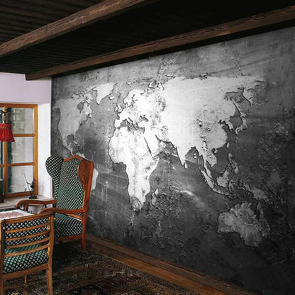 Modern Minimalist Abstract Nostalgic Creative World Map Wallpaper Wall Mural