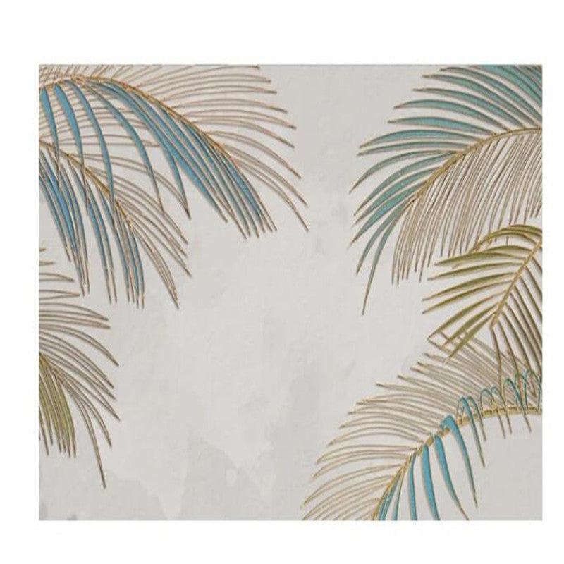 Abstract Green Palm Leaves Minimalist Leaf Wallpaper Wall Mural