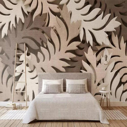 Abstract Brown Leaf Plant Leaves Wallpaper Wall Mural