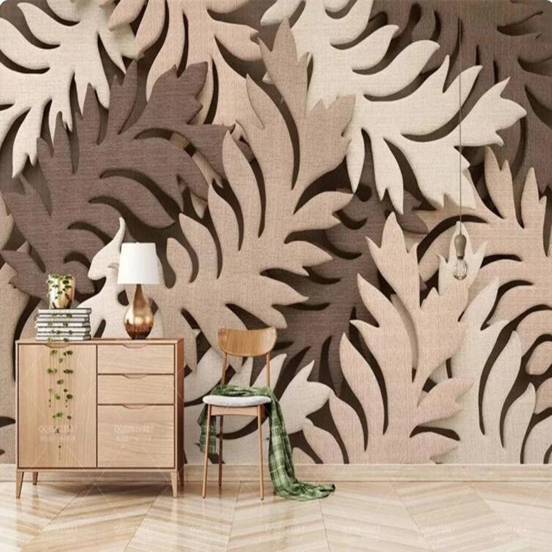 Abstract Brown Leaf Plant Leaves Wallpaper Wall Mural