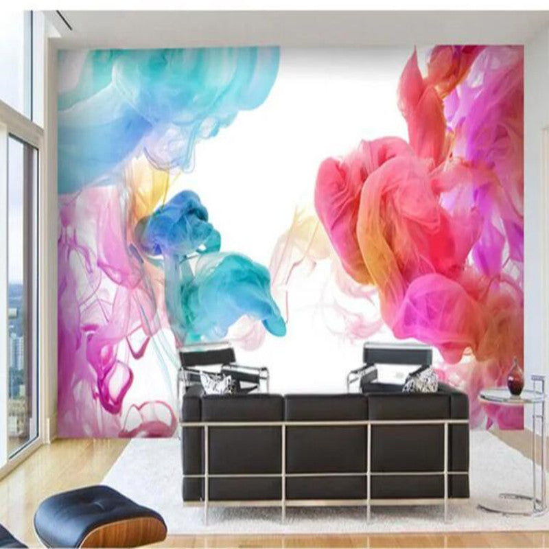 Modern Minimalist Ins Creative Watercolor Smoke Painting Wallpaper Wall Mural