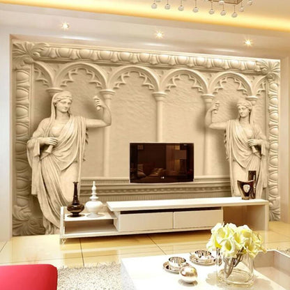 3D Modern European Sculpture Deity Statue Wallpaper Wall Mural