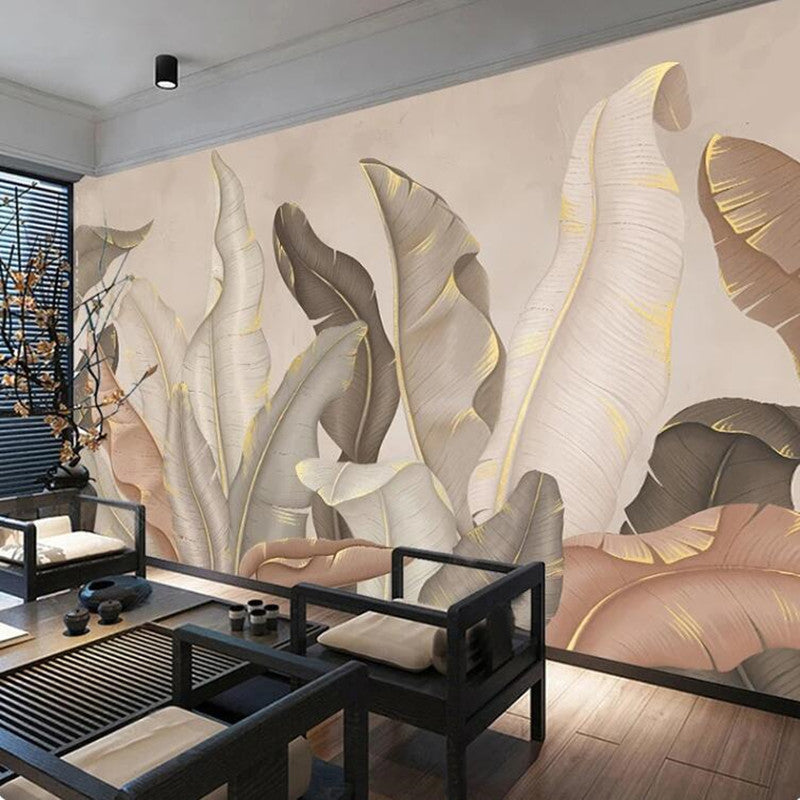 Modern Modern Simple Banana Leaf Plants Wallpaper Wall Mural