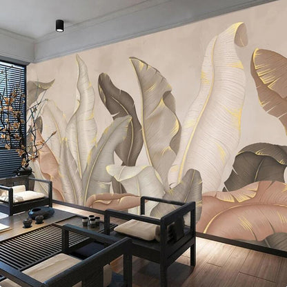 Modern Modern Simple Banana Leaf Plants Wallpaper Wall Mural