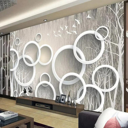 Modern Abstract Art Circles Creative Wallpaper Wall Mural Wall Decor