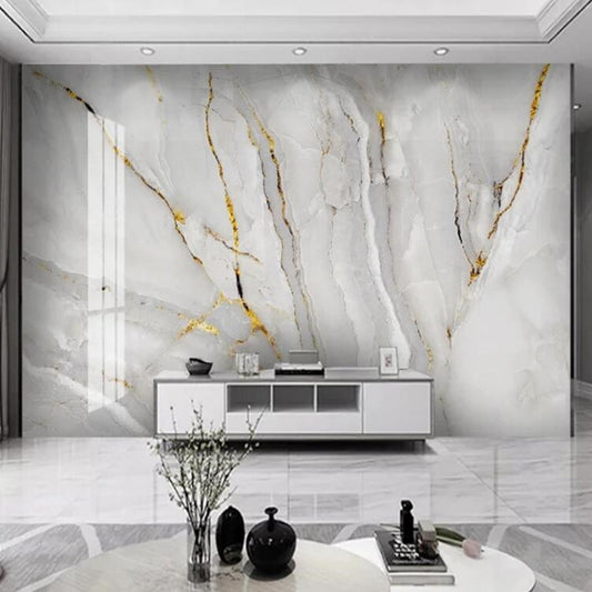 Abstract White Marble Wallpaper Wall Mural Home Decor