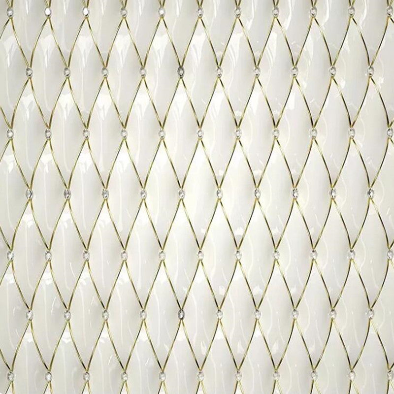 European Style Luxury 3D Stereo Gold Crystal Rhombus Splice Wallpaper Wall Mural