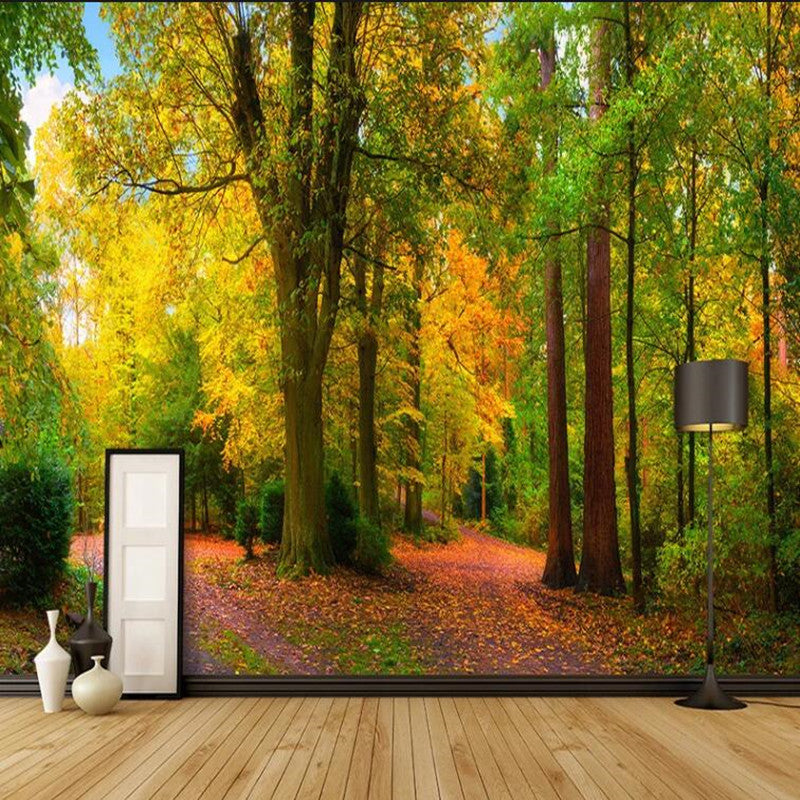 Natural Autumn Landscape Trees Forest Wallpaper Wall Mural