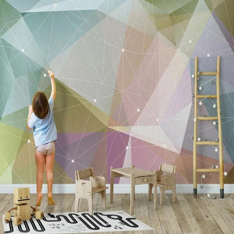 Stereo Color Geometric Art Geometry Geometric Wallpaper Wall Mural