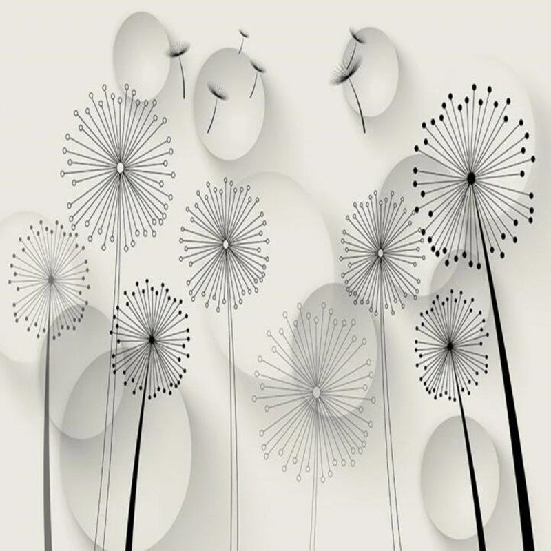 3D  Modern Minimalist Abstract Dandelion Wallpaper Wall Mural