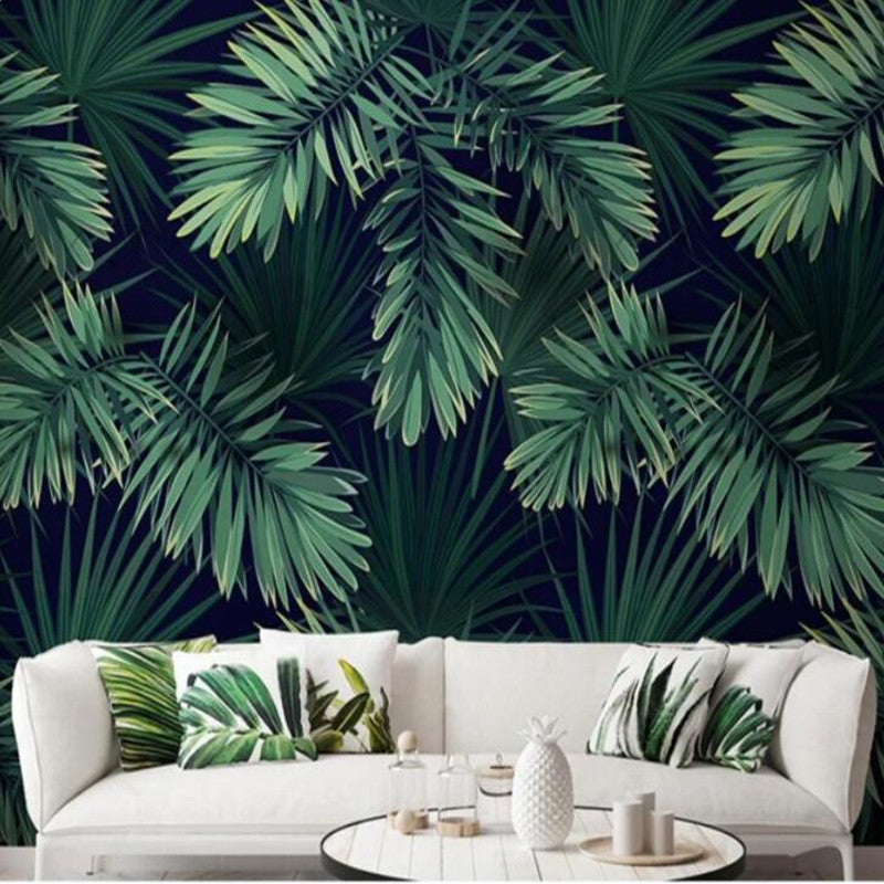 Southeast Green leaf Forest Modern Bedroom Living Room Wallpaper Wall Mural