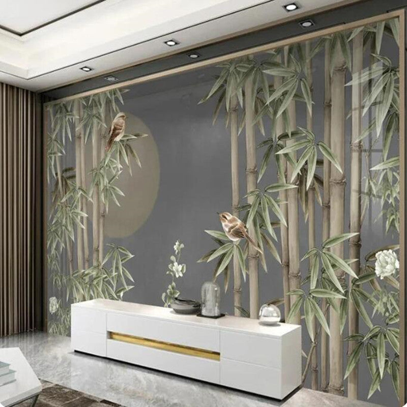 Modern Bamboo Plants Bedroom Living Room Wallpaper Wall Mural