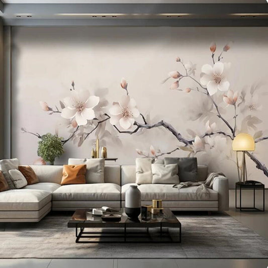 Chinoserie Cherry Blossom Branch Wall Covering Wallpaper Wall Mural