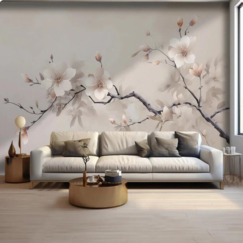 Chinoserie Cherry Blossom Branch Wall Covering Wallpaper Wall Mural