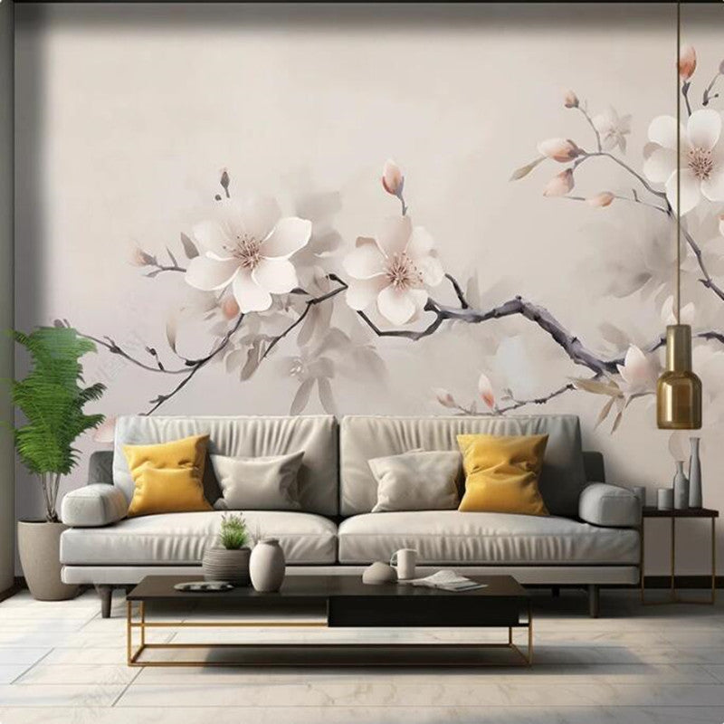 Chinoserie Cherry Blossom Branch Wall Covering Wallpaper Wall Mural