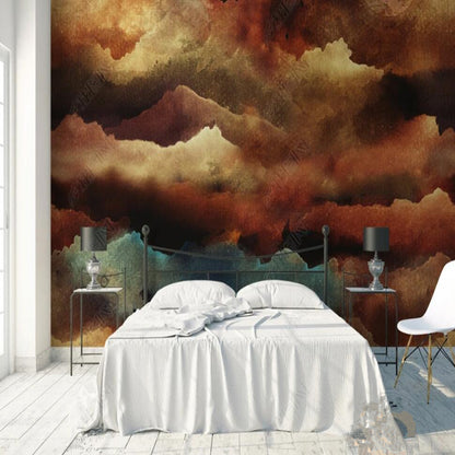 Modern Minimalist Abstract Creative Personalized Brown Oil Painting Wallpaper Wall Mural