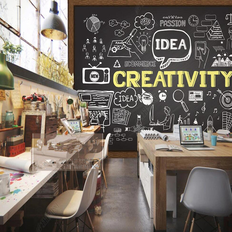 Original Minimalist Innovative Lifestyle Blackboard Restaurant Cafe Wallpaper Wall Mural