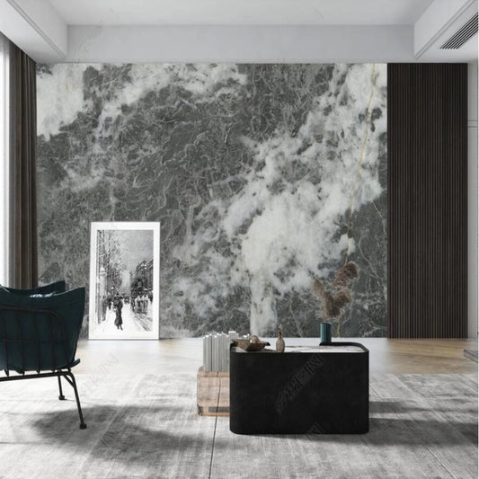 Abstract Grey Marble Wallpaper Wall Mural Home Decor