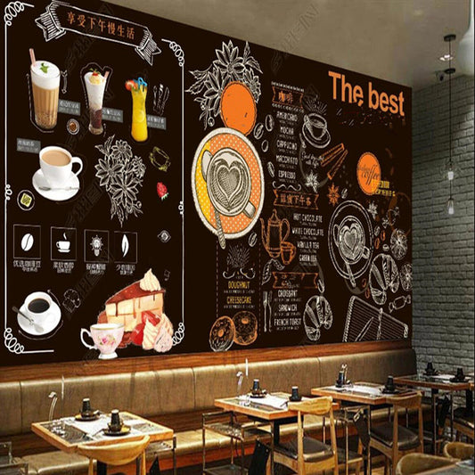 Original Modern Simple Western Restaurant Dim Sum Bakery Coffee Shop Wallpaper Wall Mural