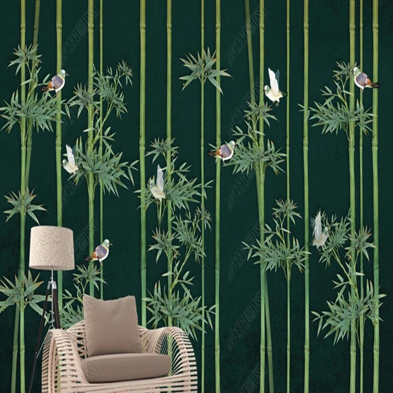 Chinoserie Bamboo Plants Background Wall Covering Wallpaper Wall Mural