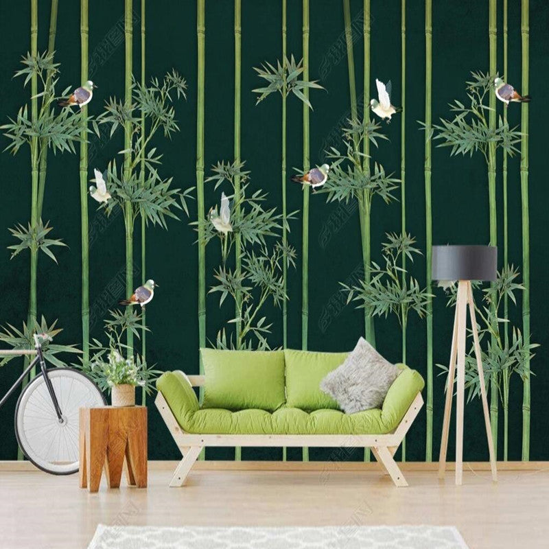 Chinoserie Bamboo Plants Background Wall Covering Wallpaper Wall Mural