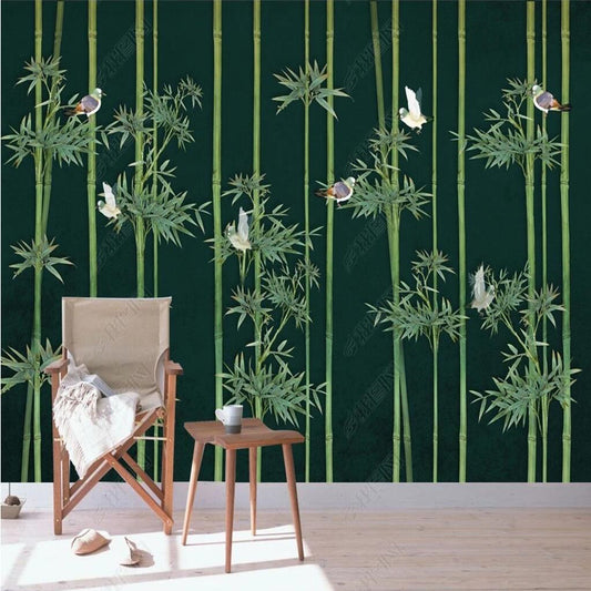 Chinoserie Bamboo Plants Background Wall Covering Wallpaper Wall Mural