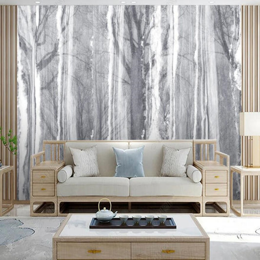 Abstract Grey Tree Forest Marble Background Wallpaper Wall Mural Home Decor