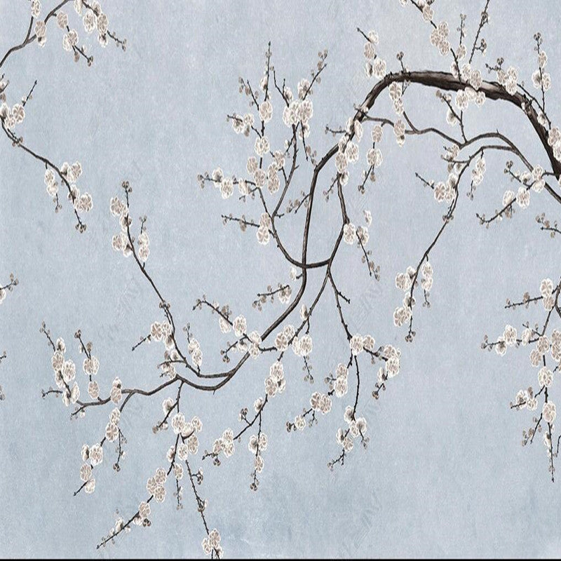 Chinoserie Cherry Blossom Branch Flowers and Birds Wall Covering Wallpaper Wall Mural