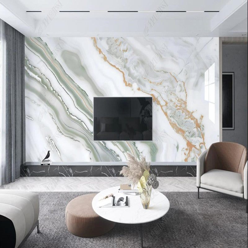 Abstract Modern Jazz White Marble Wallpaper Wall Mural Home Decor