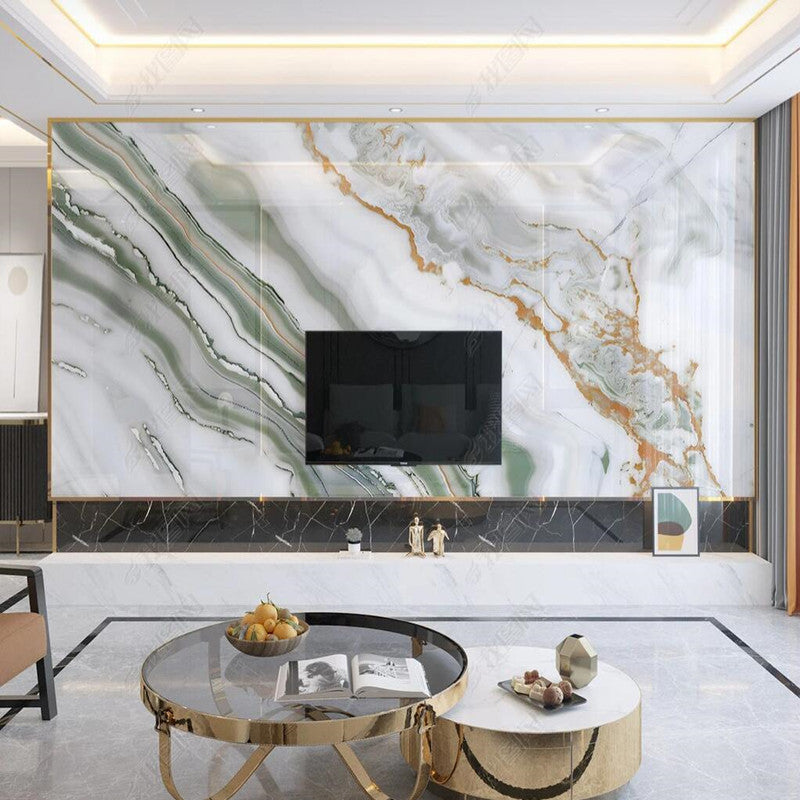 Abstract Modern Jazz White Marble Wallpaper Wall Mural Home Decor