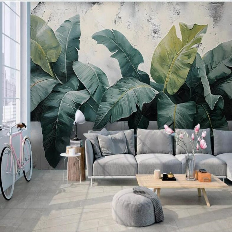 Tropical Banana Leaf Plants Wallpaper Wall Mural Home Decor